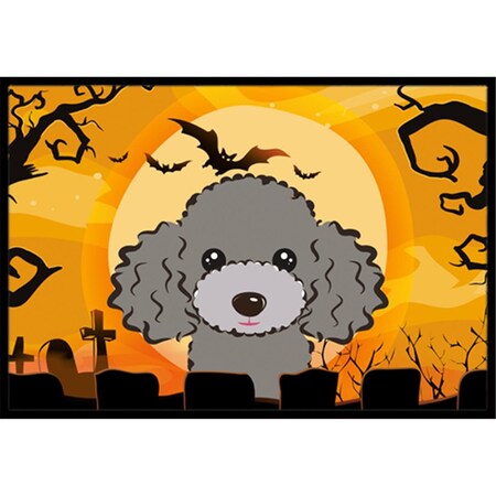 Carolines Treasures Halloween Silver Gray Poodle Indoor and Outdoor Mat- 18 x 27 in. BB1817MAT